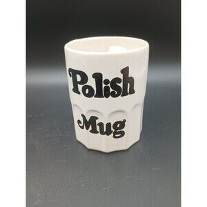 Polish Coffee Mug Handle on Inside Humor Joke Gag Gift 60s Japan Made RARE